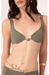 Biquíni Meia Taça Recorte Comfort Air Sense Verde Militar