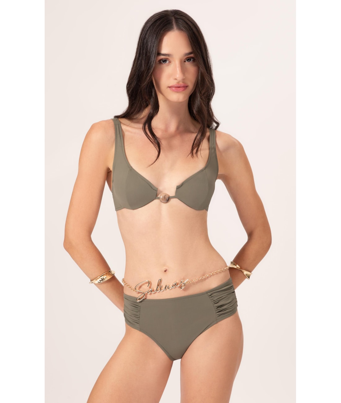 Biquíni Meia Taça Recorte Comfort Air Sense Verde Militar