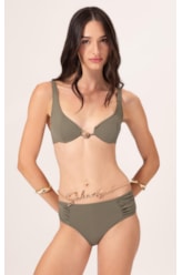 Biquíni Meia Taça Recorte Comfort Air Sense Verde Militar