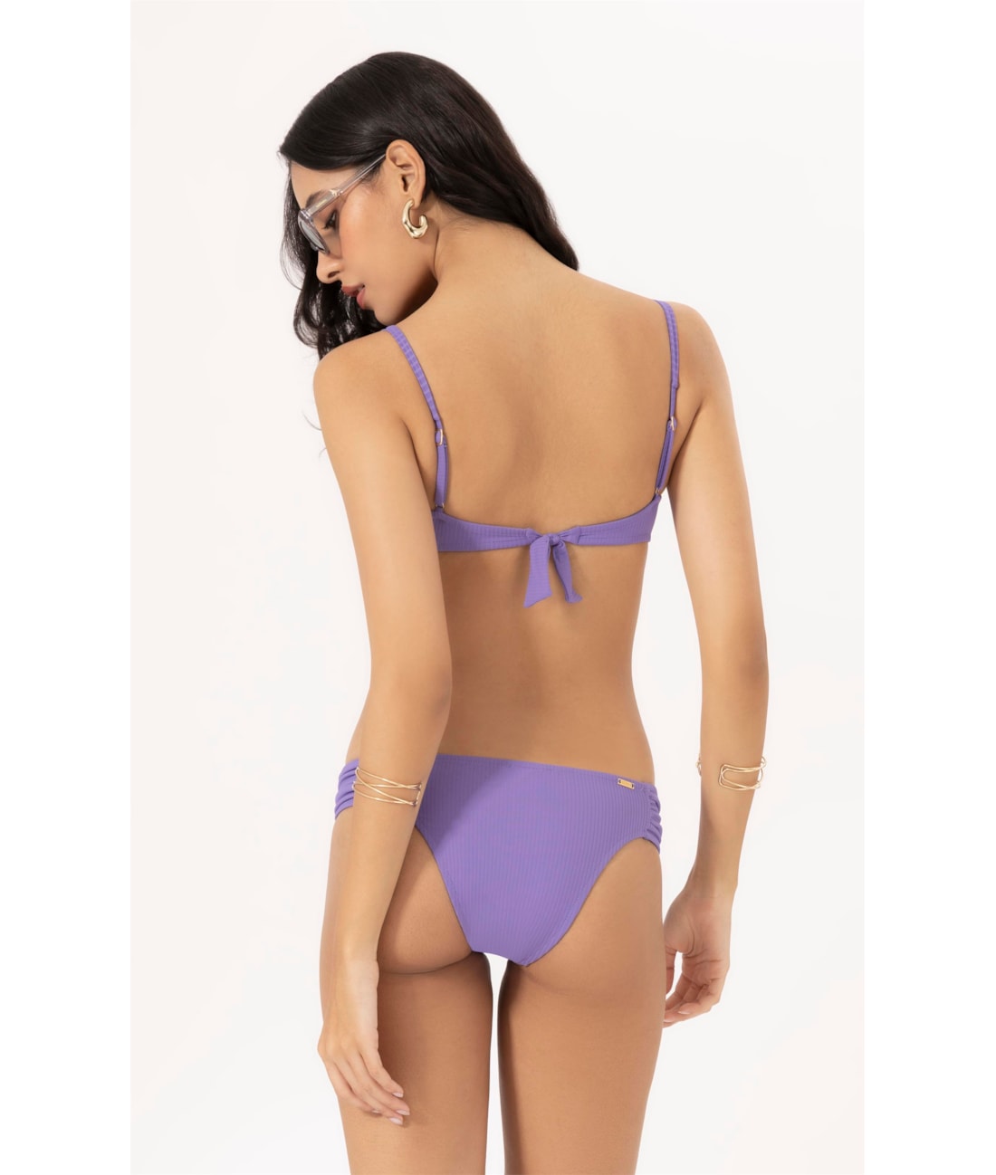 Biquíni Meia Taça Recorte Comfort CANELADO GEO Violeta