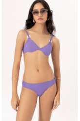 Biquíni Meia Taça Recorte Comfort CANELADO GEO Violeta