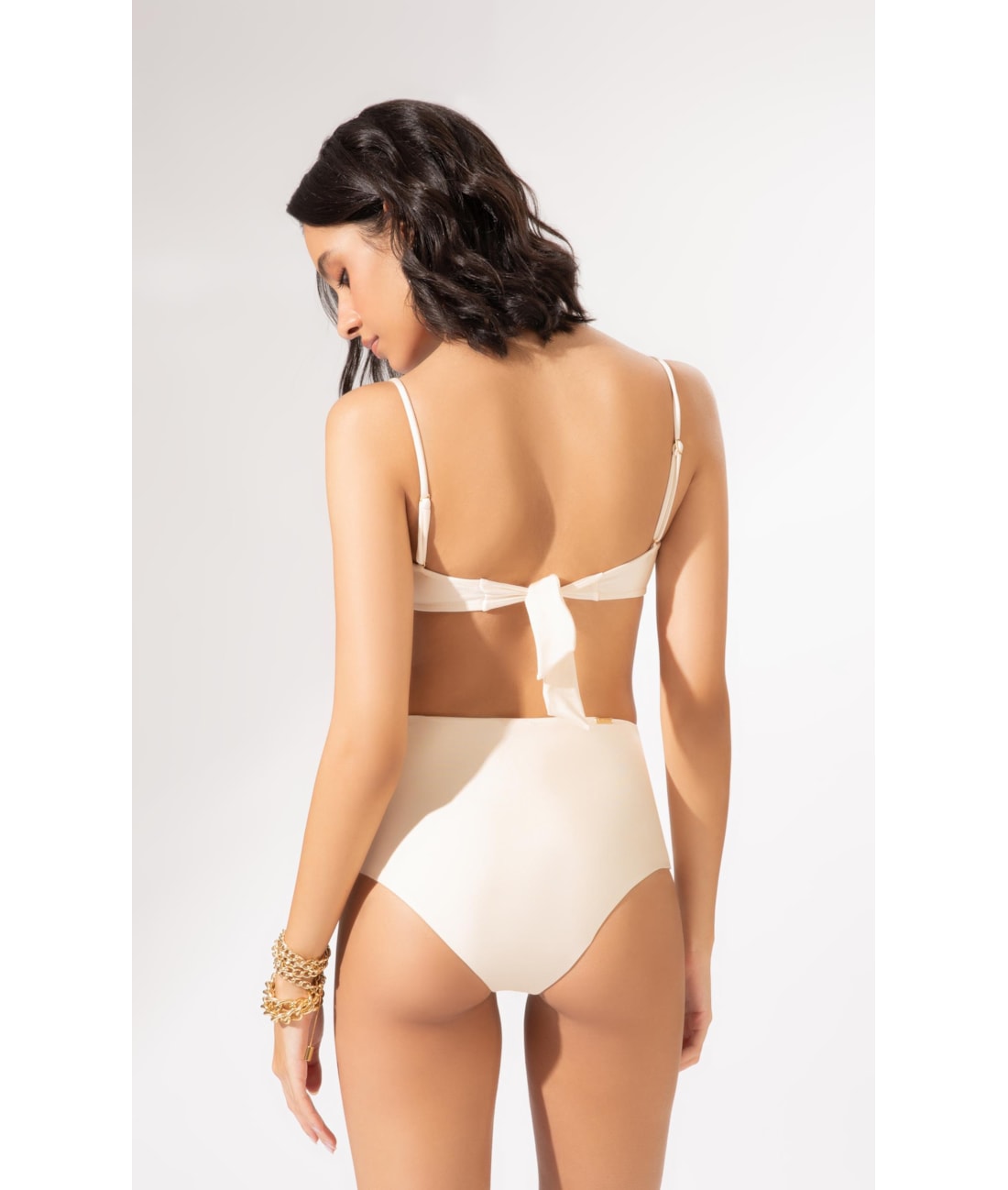 Biquíni Meia Taça Recorte Comfort Swarovski Lumier Off White