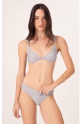 Biquíni Meia Taça Recorte Comfort Versi Azul Jeans Mescla