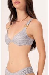 Biquíni Meia Taça Recorte Comfort Versi Azul Jeans Mescla