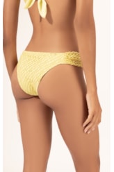 Biquíni Meia Taça Recorte MESH LUREX Amarelo Claro