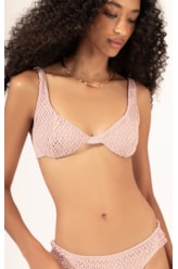 Biquíni Meia Taça Recorte MESH LUREX Rosê