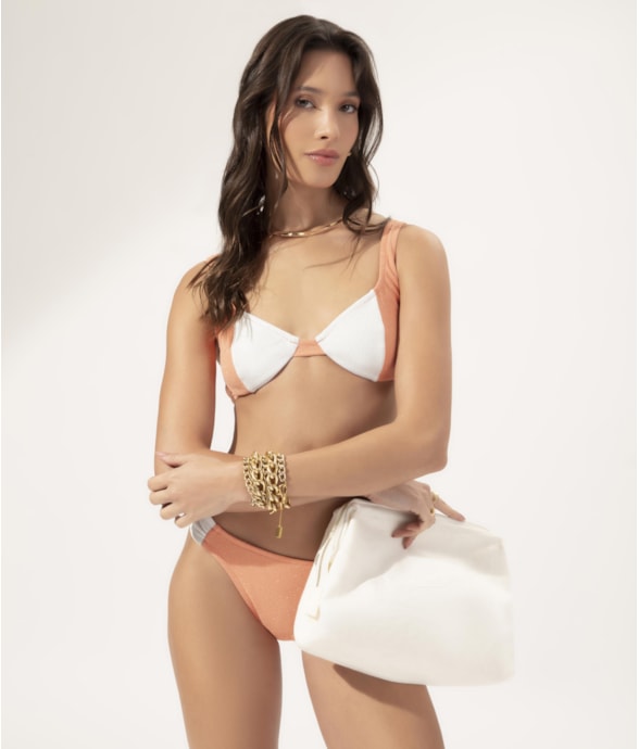 Biquíni Meia Taça Recorte Spritz Salmao