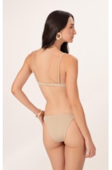 Biquíni Meia Taça Reto Canelado Sculpt Areia