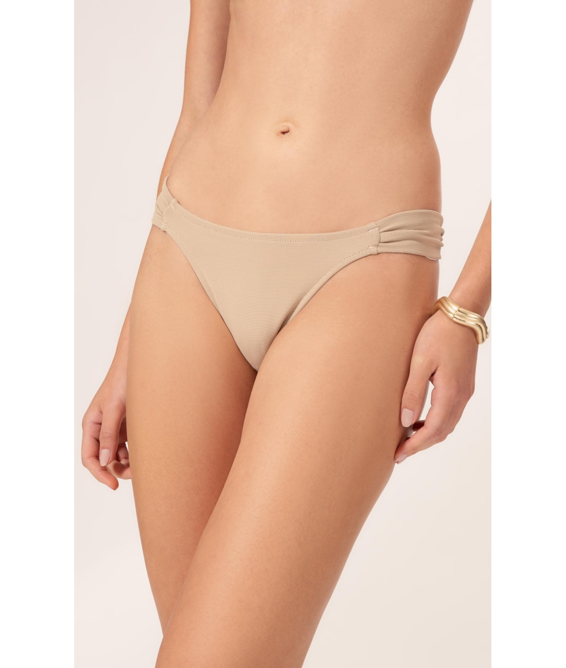 Biquíni Meia Taça Reto Canelado Sculpt Areia