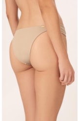 Biquíni Meia Taça Reto Canelado Sculpt Areia