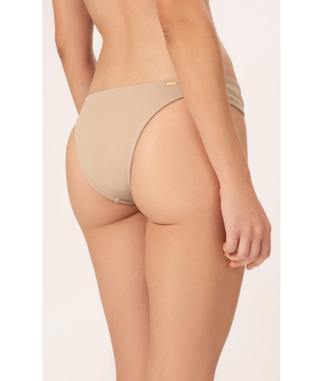 Biquíni Meia Taça Reto Canelado Sculpt Areia