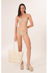 Biquíni Meia Taça Reto Canelado Sculpt Areia