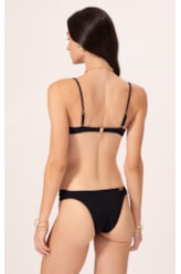 Biquíni Meia Taça Reto Canelado Sculpt Preto