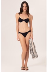 Biquíni Meia Taça Reto Canelado Sculpt Preto