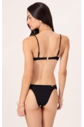 Biquíni Meia Taça Reto Canelado Sculpt Preto