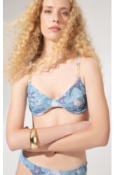 Biquíni Meia Taça Reto Océanique Azul Claro