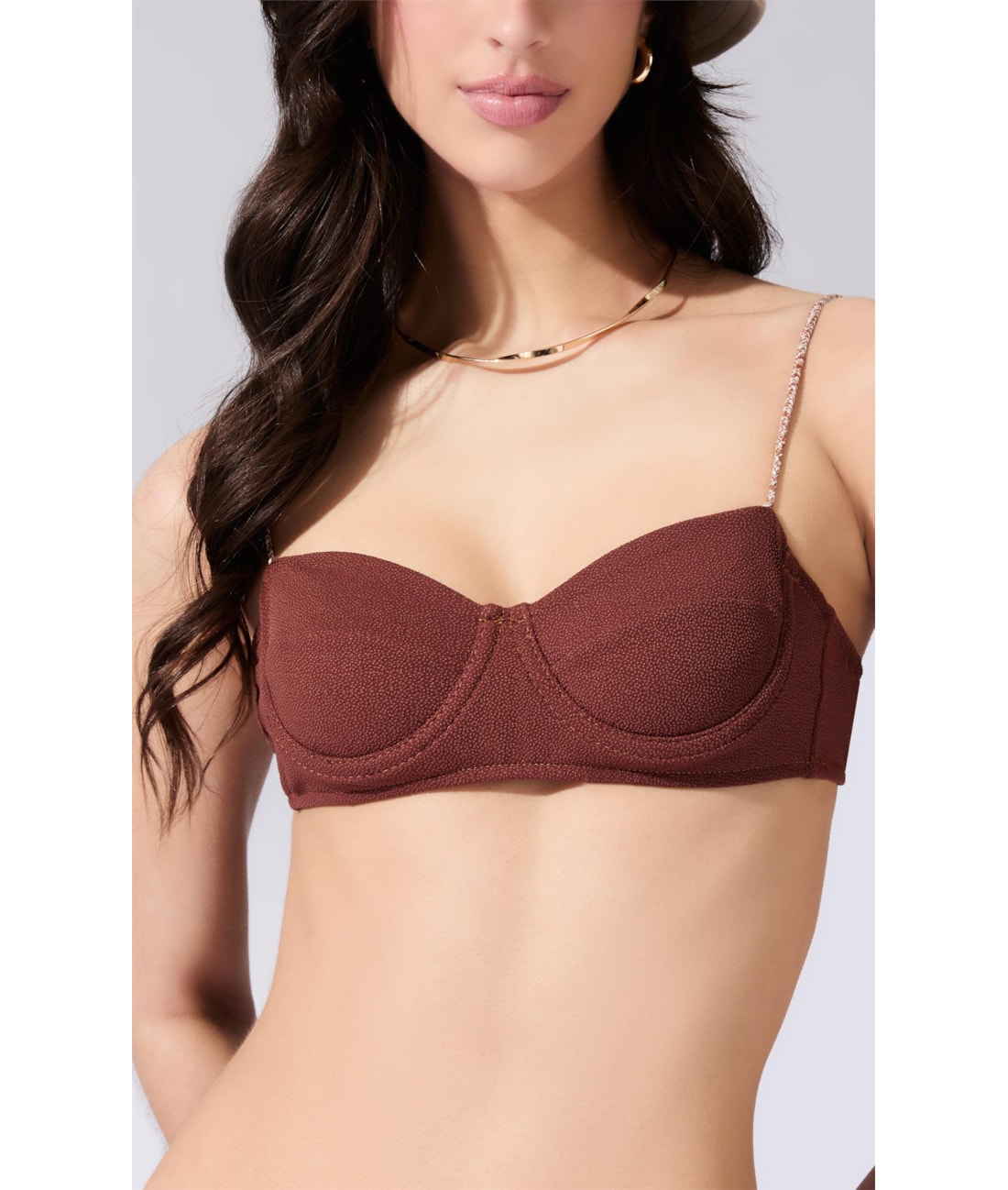 Biquíni Meia Taça Retrô Comfort Sky Marrom