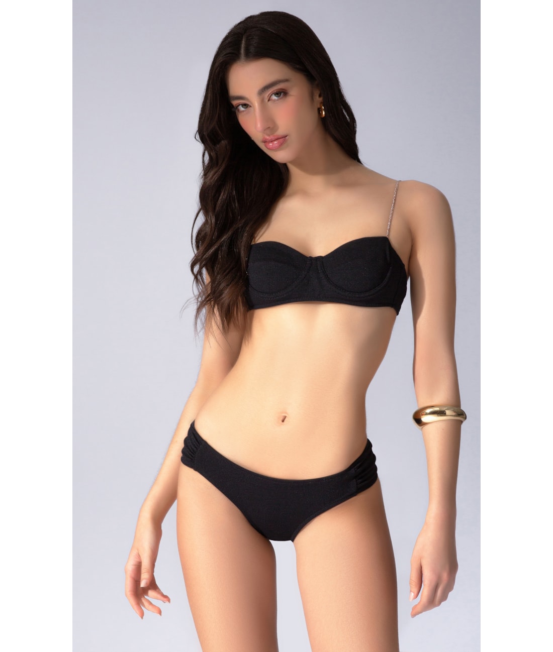 Biquíni Meia Taça Retrô Comfort Sky Preto