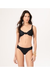 Biquíni Meia Taça Retro Nó Comfort Atlântico Preto