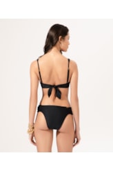 Biquíni Meia Taça Retro Nó Comfort Atlântico Preto