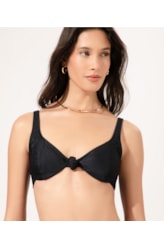 Biquíni Meia Taça Retro Nó Comfort Atlântico Preto