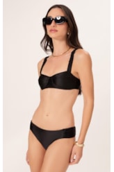 Biquíni Meia Taça Retrô Satin Skin Preto