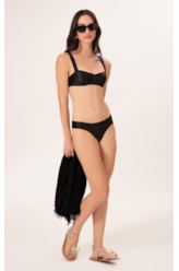 Biquíni Meia Taça Retrô Satin Skin Preto