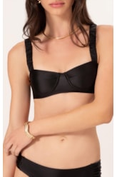 Biquíni Meia Taça Retrô Satin Skin Preto