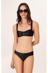 Biquíni Meia Taça Retrô Satin Skin Preto