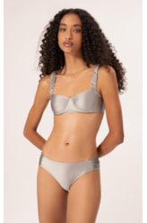 Biquíni Meia Taça Retrô Satin Skin Silver Gray