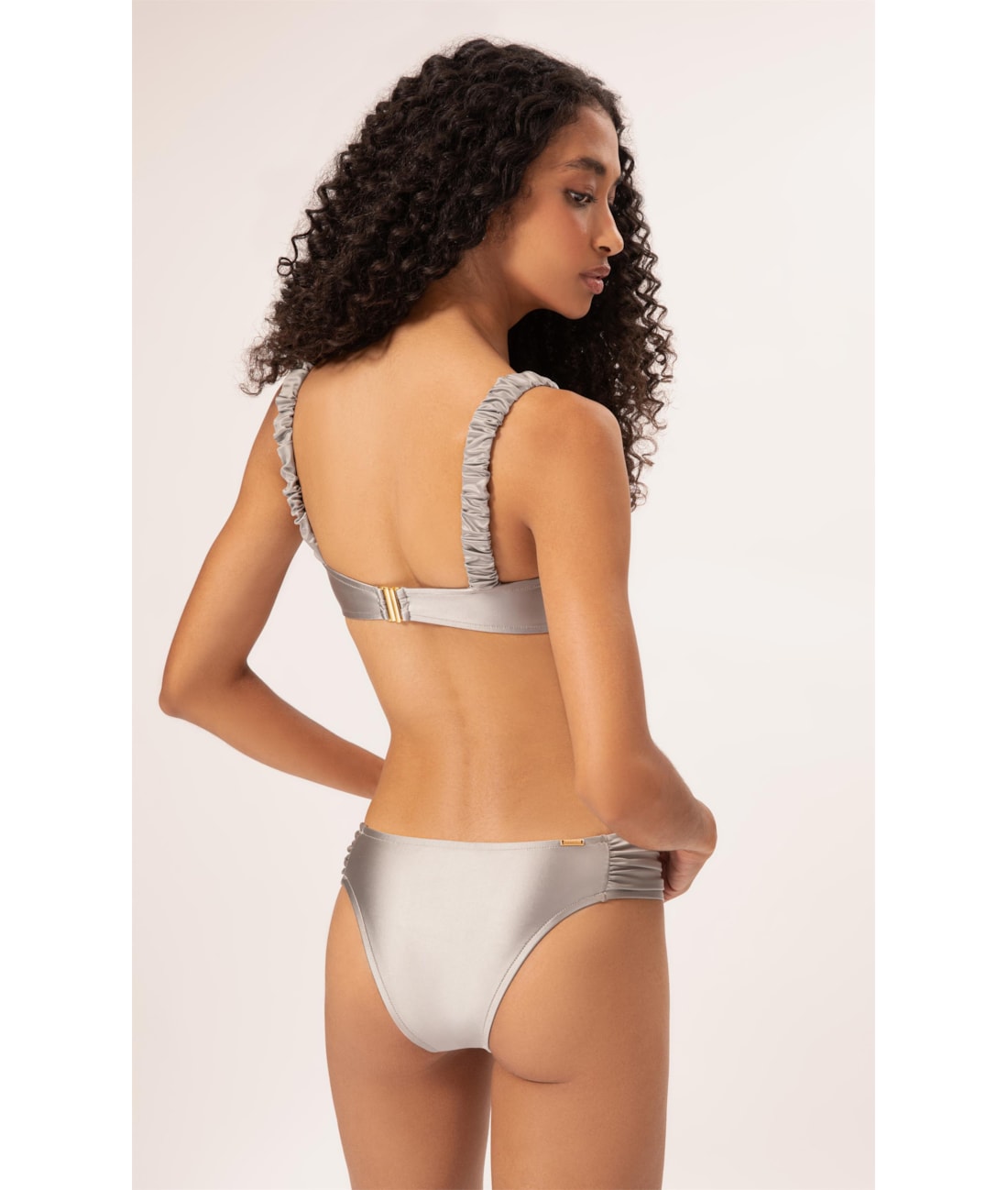 Biquíni Meia Taça Retrô Satin Skin Silver Gray