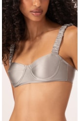 Biquíni Meia Taça Retrô Satin Skin Silver Gray