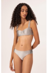 Biquíni Meia Taça Retrô Satin Skin Silver Gray