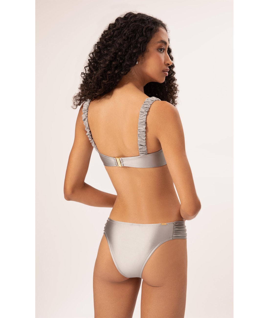 Biquíni Meia Taça Retrô Satin Skin Silver Gray