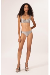 Biquíni Meia Taça Retrô Satin Skin Silver Gray