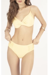 BIQUÍNI MEIA TAÇA TRANSPASSADO COMFORT FLUID AMARELO MANTEIGA