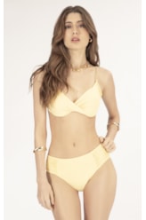 BIQUÍNI MEIA TAÇA TRANSPASSADO COMFORT FLUID AMARELO MANTEIGA