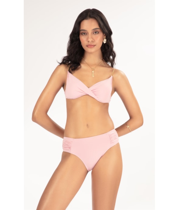 BIQUÍNI MEIA TAÇA TRANSPASSADO COMFORT FLUID ROSA