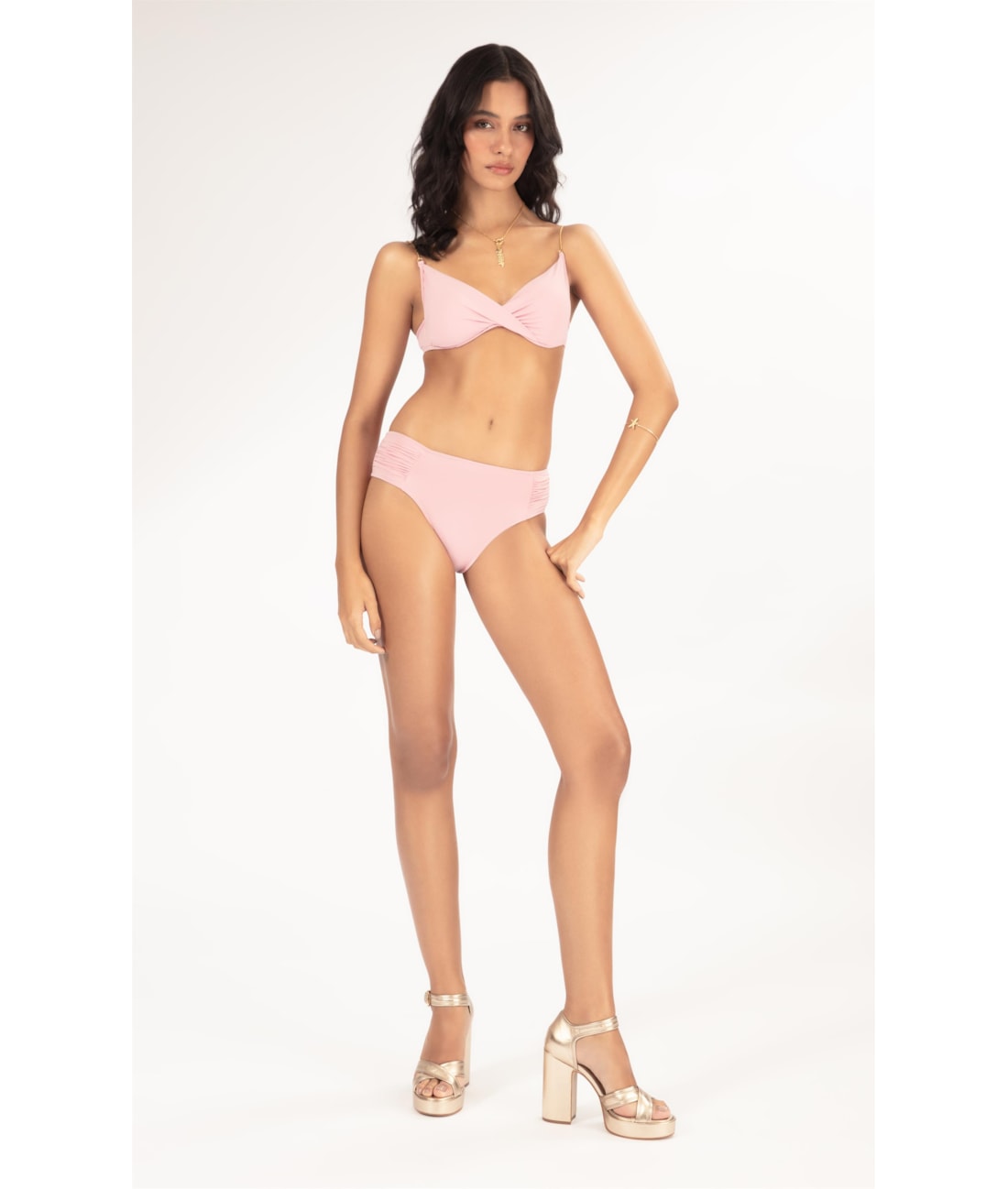 BIQUÍNI MEIA TAÇA TRANSPASSADO COMFORT FLUID ROSA