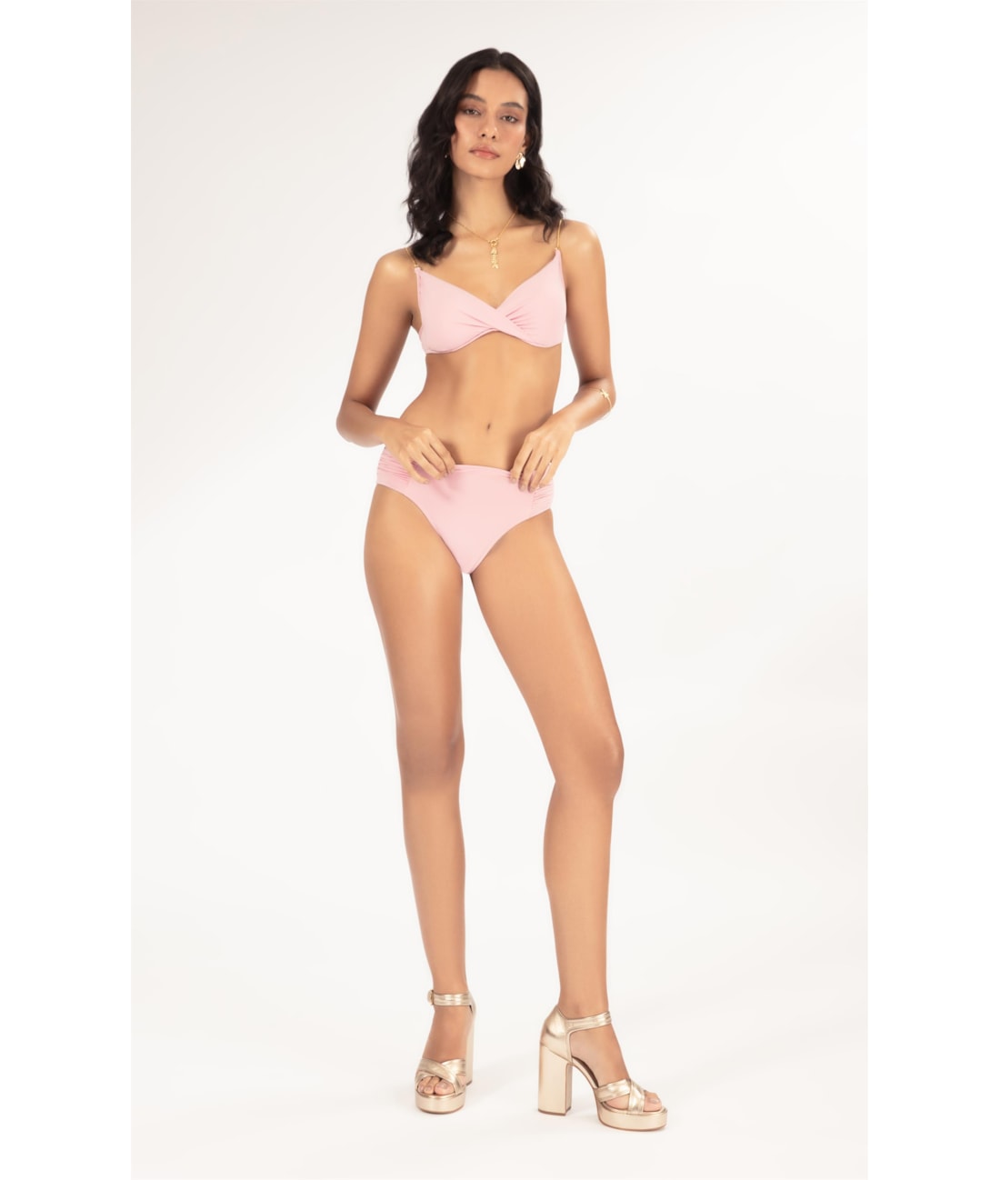 BIQUÍNI MEIA TAÇA TRANSPASSADO COMFORT FLUID ROSA