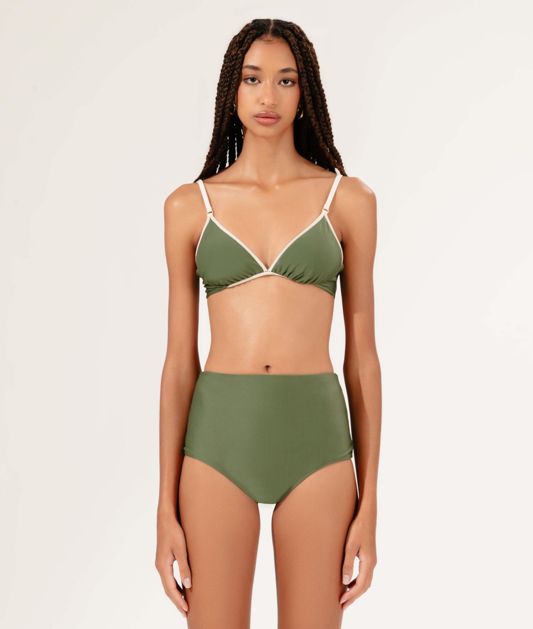 Biquíni Meia Taça Viés Breeze Verde Militar