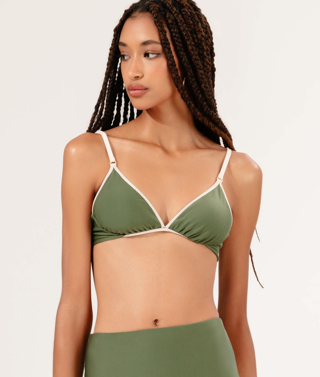 Biquíni Meia Taça Viés Breeze Verde Militar