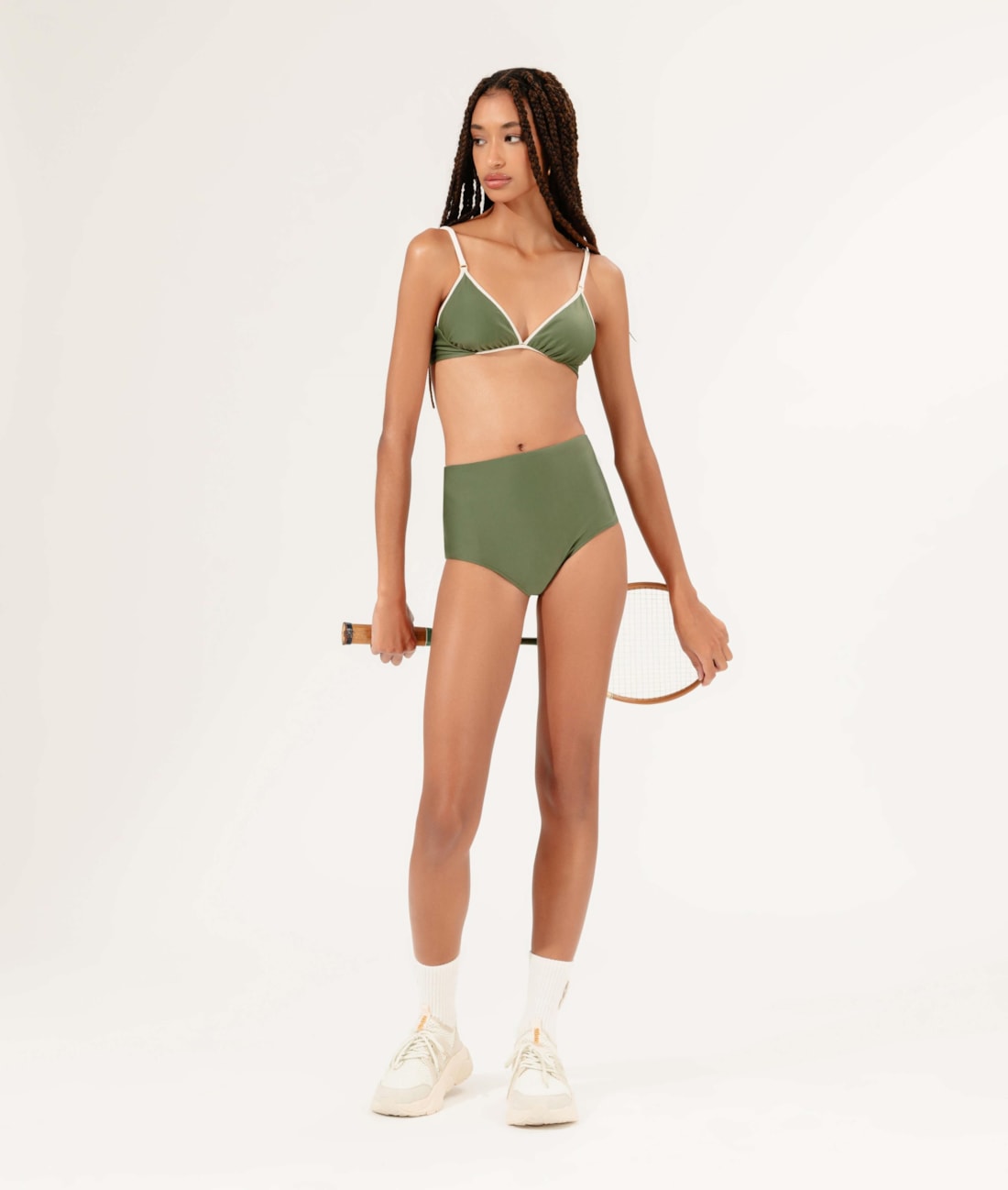 Biquíni Meia Taça Viés Breeze Verde Militar