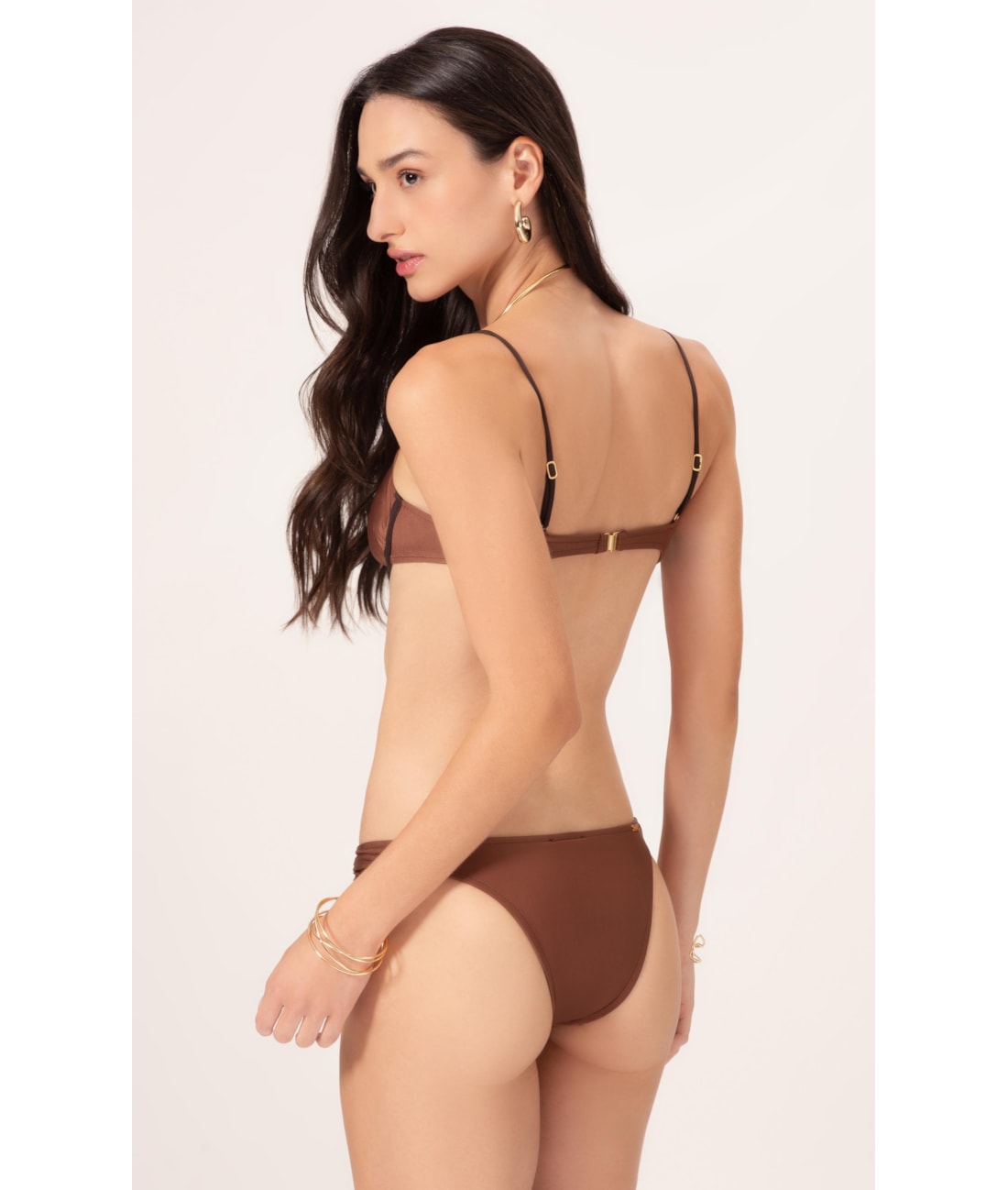 Biquíni Meia Taça Viés Duo Marrom
