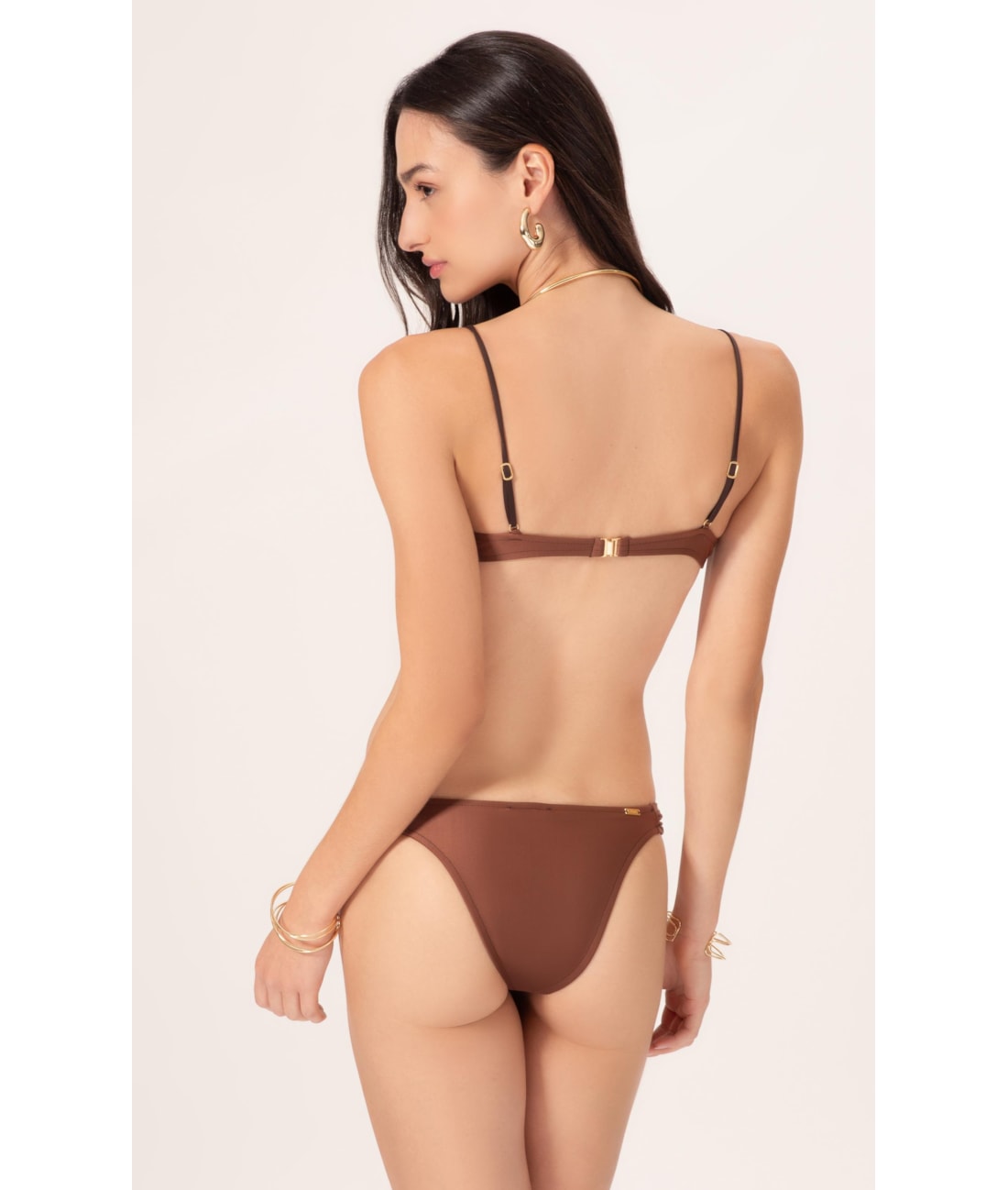 Biquíni Meia Taça Viés Duo Marrom