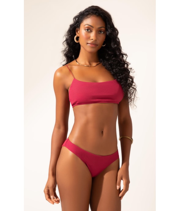 Biquíni Regata Canelado Pacific Cereja