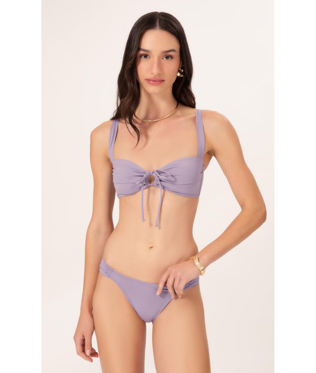 Biquíni Regata Franzido Draping Lilás