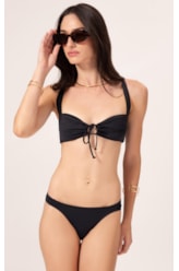 Biquíni Regata Franzido Draping Preto