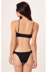 Biquíni Regata Franzido Draping Preto