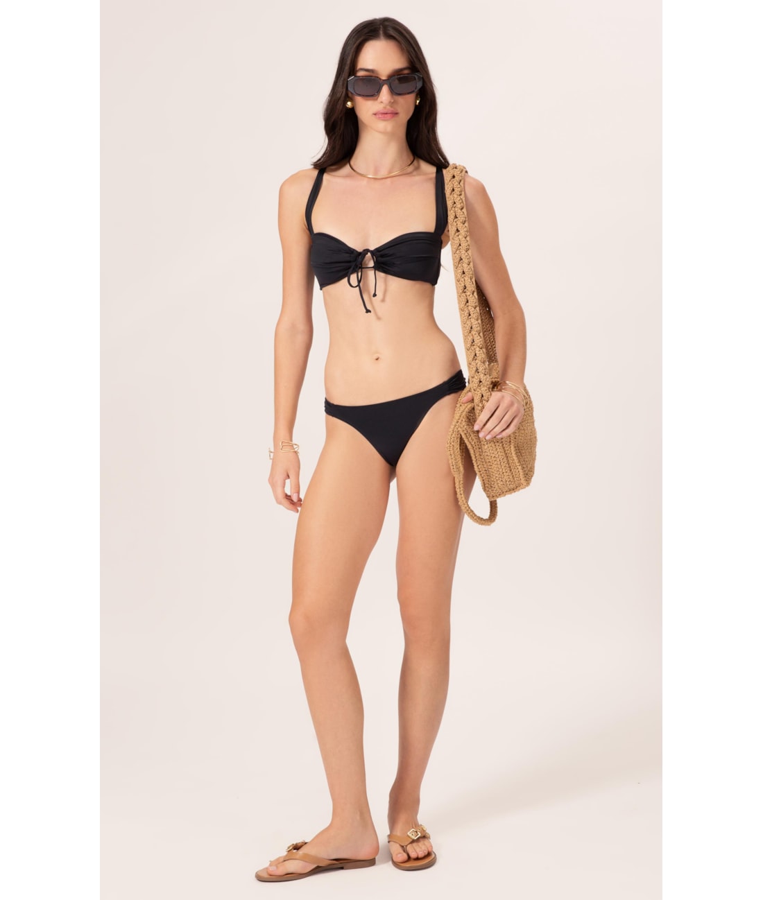 Biquíni Regata Franzido Draping Preto